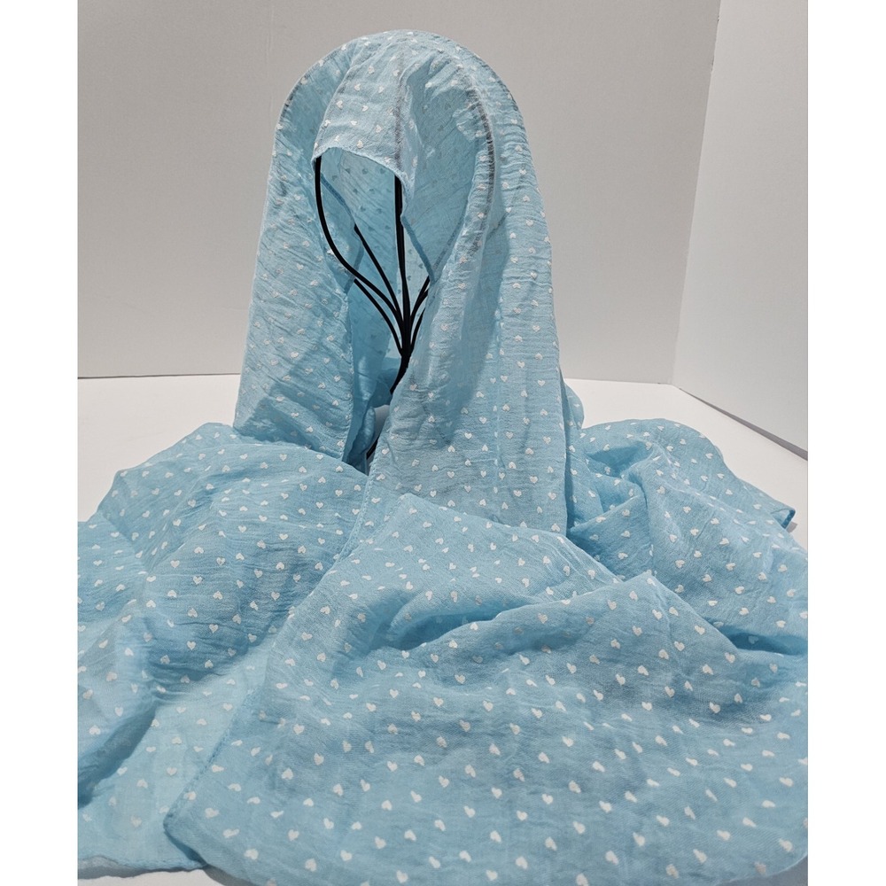 Ganz Style 101 Blue With Hearts Scarf